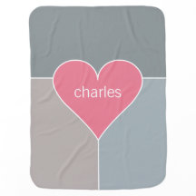 Herz Pattern individuelle Name Babydecke