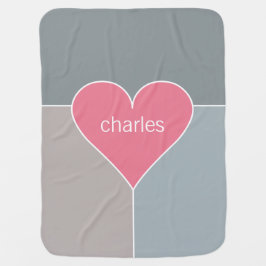 Herz Pattern individuelle Name Babydecke