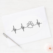 Herz-PAW-Beat Ovaler Aufkleber (Umschlag)