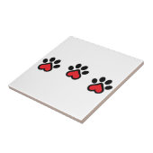 Herz Paw Prints Fliese (Seite)