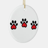 Herz Paw Prints Keramik Ornament (Rechts)