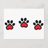 Herz Paw Prints Postkarte (Vorderseite)