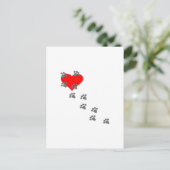 Herz (Paw Prints) Postkarte (Stehend Vorderseite)