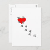 Herz (Paw Prints) Postkarte (Vorne/Hinten)