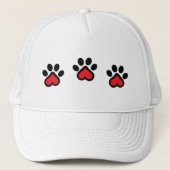 Herz Paw Prints Truckerkappe (Vorderseite)