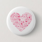 Herz peace & love button (Vorderseite)