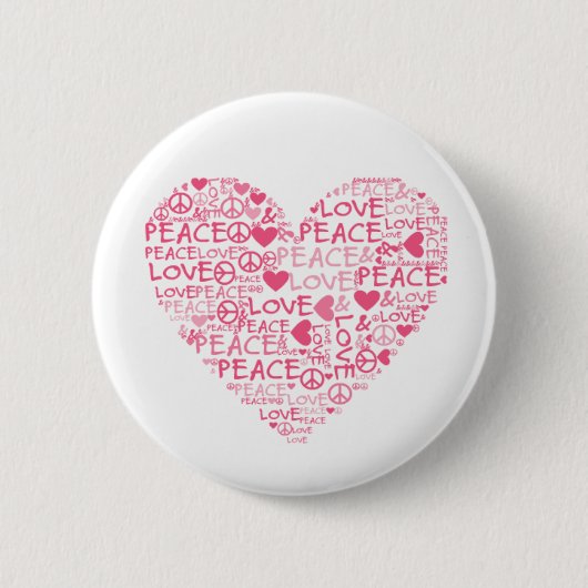 Herz peace & love button (Vorderseite)