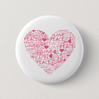 Herz peace & love button