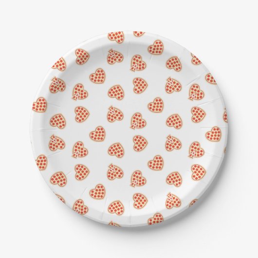 Herz Pepperoni Pizza Pattern Pappteller (Vorderseite)