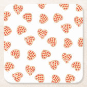 Herz Pepperoni Pizza Pattern Rechteckiger Pappuntersetzer (Vorderseite)