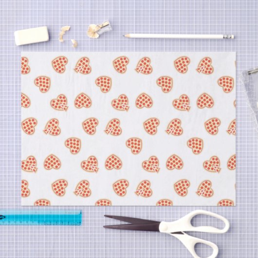 Herz Pepperoni Pizza Pattern Seidenpapier (Handwerk)