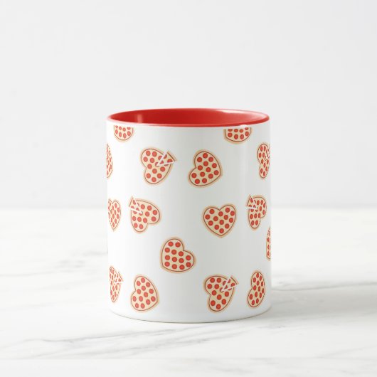 Herz Pepperoni Pizza Pattern Tasse (Zentrum)