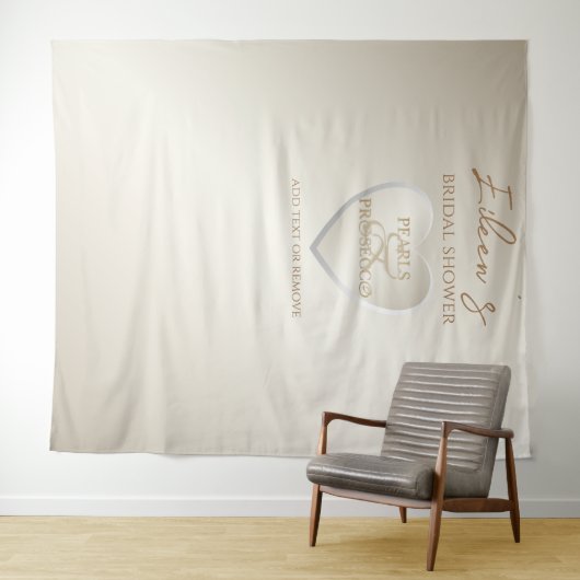 Herz Perlen Prosecco Brautparty Chic Hintergrund Wandteppich (Beispiel (Horizontal))