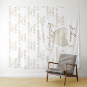 Herz-Perlen & Prosecco Brautparty Hintergrund Wandteppich (Beispiel (Horizontal))