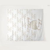 Herz-Perlen & Prosecco Brautparty Hintergrund Wandteppich (Vorderseite (Horizontal))