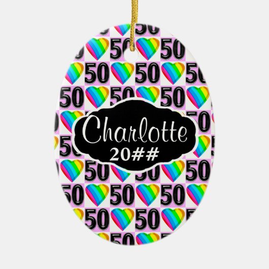 HERZ PERSONALISIERT UND GESCHMACKVOLL IN 50. LIEBE KERAMIK ORNAMENT (Vorne)