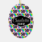 HERZ PERSONALISIERT UND GESCHMACKVOLL IN 50. LIEBE KERAMIK ORNAMENT (Hinten)