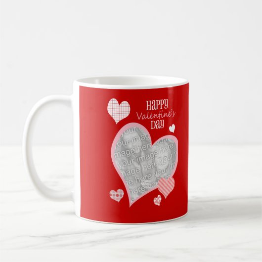 Herz-personalisierte Foto-Tasse Kaffeetasse (Links)