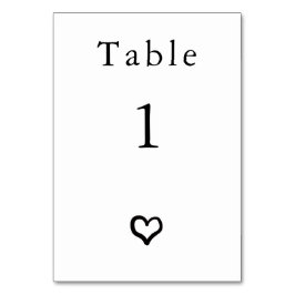 Herz Personalisierte Hochzeitskarte Tischnummer