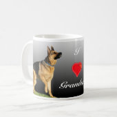 (Herz) personalisierter Schäferhund I Kaffeetasse (Vorderseite Links)