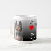(Herz) personalisierter Schäferhund I Kaffeetasse (Vorderseite Links)
