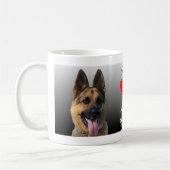 (Herz) personalisierter Schäferhund I Kaffeetasse (Links)