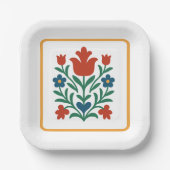 Herz & Petal Blumenvolk Party Pappteller (Vorderseite)