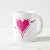 Herz & Pfeil-Himbeere Jumbo-Tasse (Vorderseite Rechts)