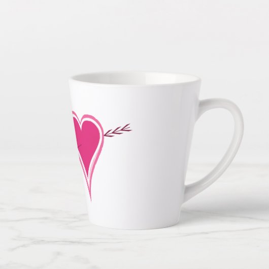 Herz & Pfeil-Himbeere Milchtasse (Rechts)