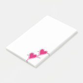 Herz & Pfeil-Himbeere Post-it Klebezettel (angewinkelt)