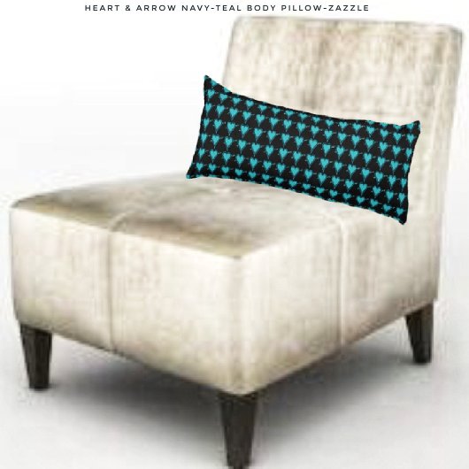 Herz & Pfeil - Navy Aquamarin Seitenschläferkissen