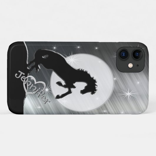 Herz Pferde V (silberne Linien) Case-Mate iPhone Hülle (Rückseite (Horizontal))