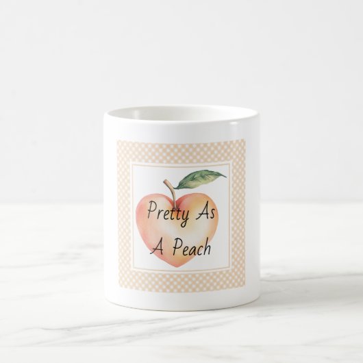 Herz Pfirsich Frucht Rahmen Kaffeetasse (Mittel)