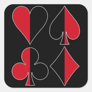 Herz Pik Diamant Kreuz Quadratischer Aufkleber
