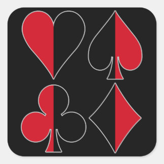 Herz Pik Diamant Kreuz Quadratischer Aufkleber