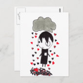 Herz Pile Postkarte (Vorne/Hinten)