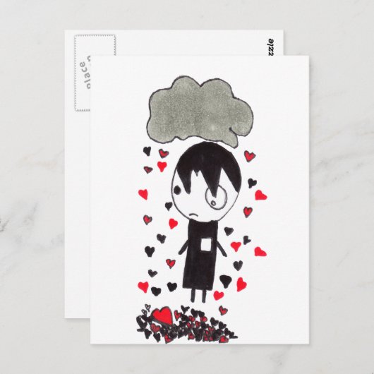 Herz Pile Postkarte (Vorne/Hinten)