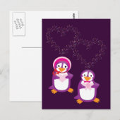 Herz & Pinguine Postkarte (Vorne/Hinten)