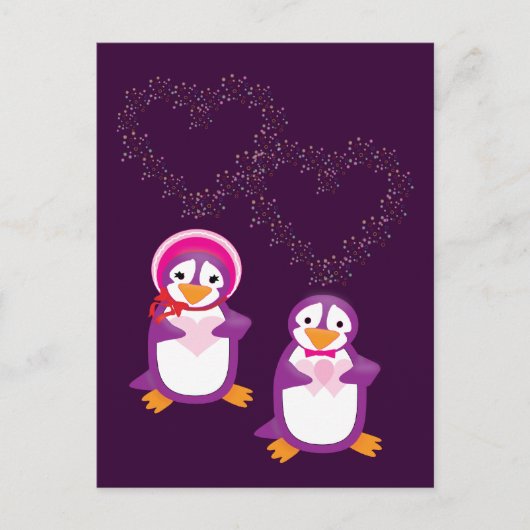 Herz & Pinguine Postkarte (Vorderseite)