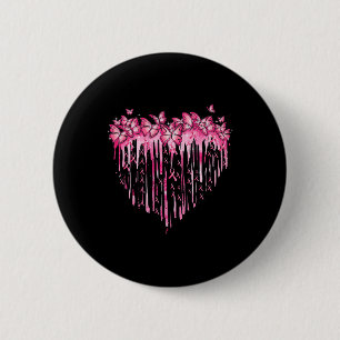 Herz Pink Ribbon Schmetterlinge Brustkrebs Awaren Button
