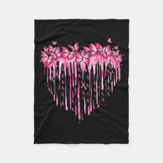 Herz Pink Ribbon Schmetterlinge Brustkrebs Awaren Fleecedecke