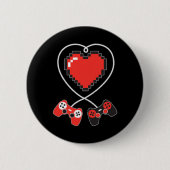 Herz Pixel Art Video-Game Controller Valentines D Button (Vorderseite)