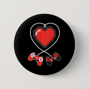 Herz Pixel Art Video-Game Controller Valentines D Button