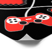 Herz Pixel Art Video-Game Controller Valentines D Poster (Ecke)