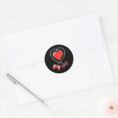 Herz Pixel Art Video-Game Controller Valentines D Runder Aufkleber (Umschlag)