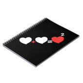 Herz plus Herz-Liebe-Mathe-Notizbuch Notizblock (Linke Seite)