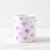 Herz Polka Dot Wasserfarbmuster Pink Kaffeetasse (Mittel)