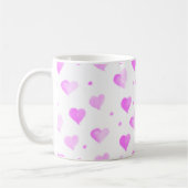 Herz Polka Dot Wasserfarbmuster Pink Kaffeetasse (Links)