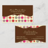 Herz+Polka Dots Schokolade Visitenkarte (Vorne/Hinten)