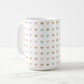 Herz-Polka-Punkt-Muster, 15oz Kaffeetasse (Vorderseite Links)